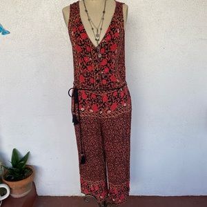 Free people floral jumpsuit XS